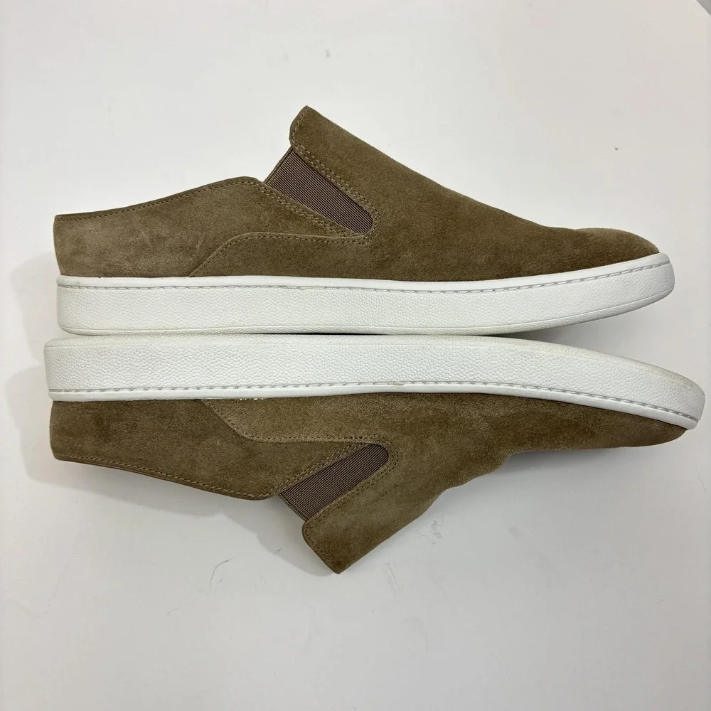 Vince Slip On Suede Leather Shoes Womens‎ Size 8 38 Beige Casual Flats Sneakers